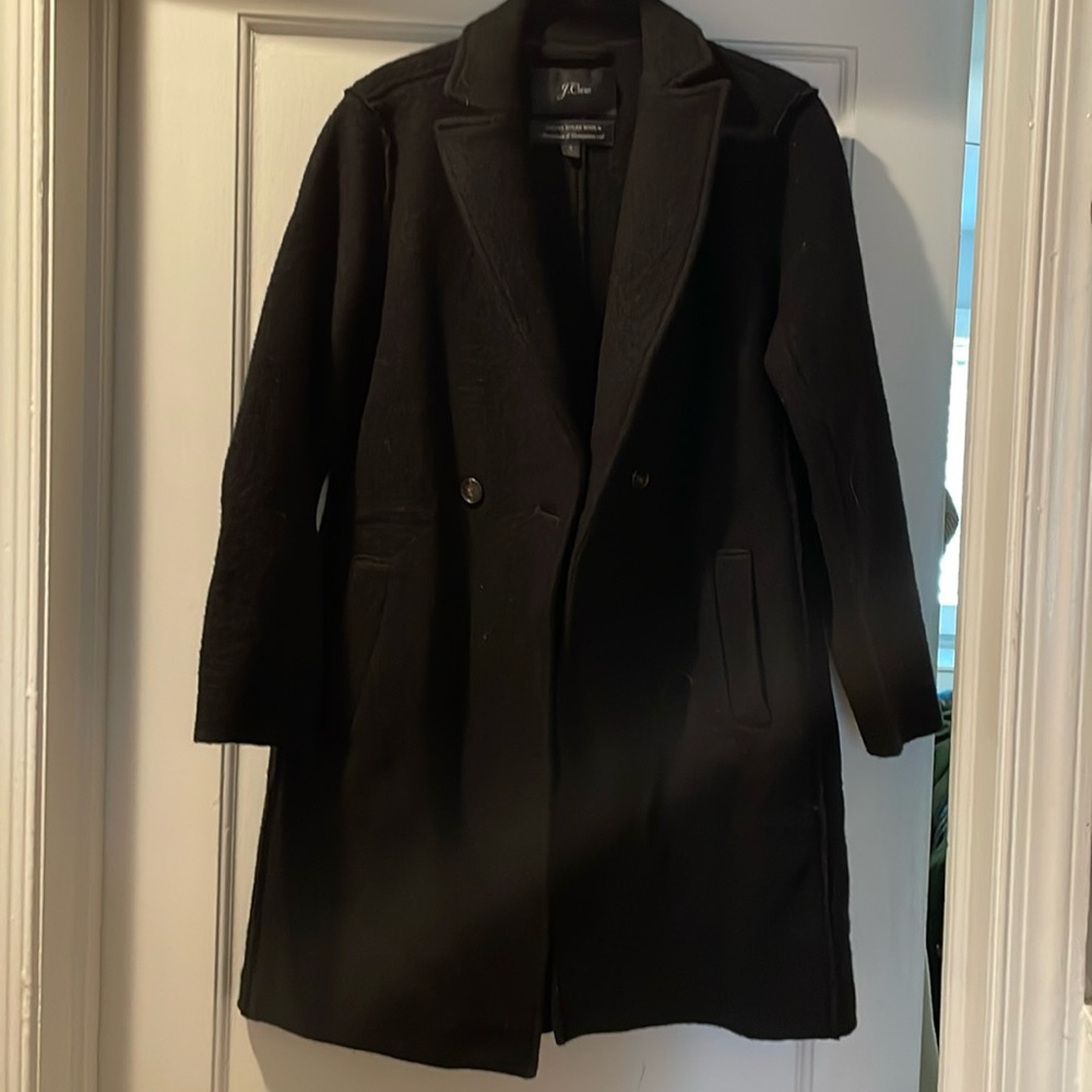 J. Crew Black Boiled Wool Coat 4